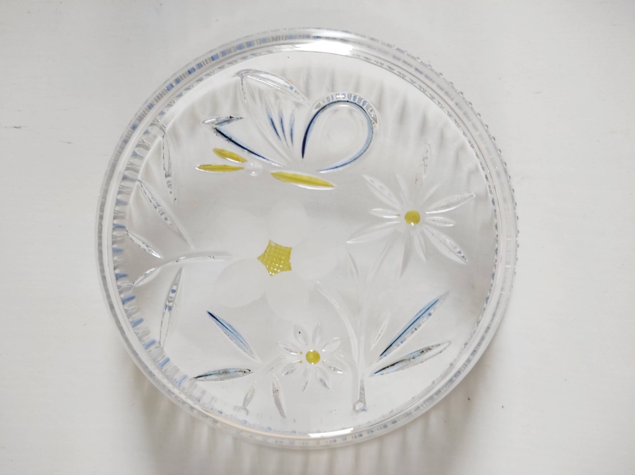 Coupe en verre Walther glass papillon et fleurs