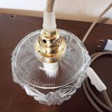 Vintage molded glass portable lamp