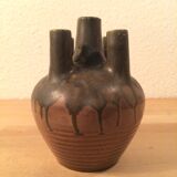 Vase with 5 ceramic necks 50s blue