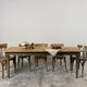 Old farmhouse table with tapered legs, late 19th to early 20th century.