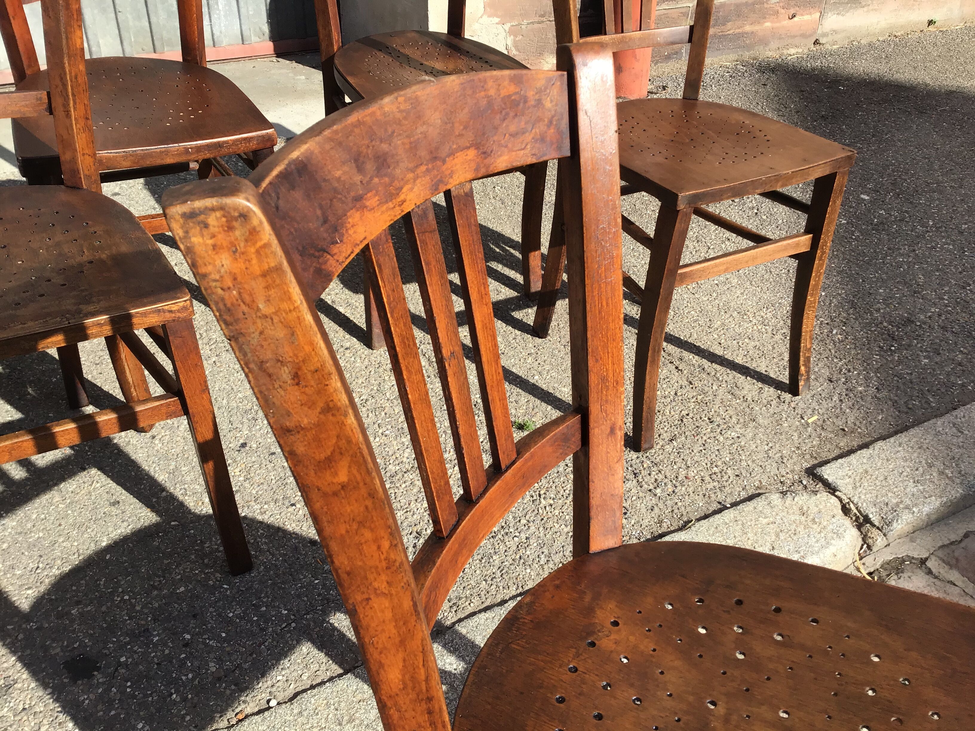 6 vintage bistro chairs 1950
