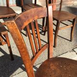 6 vintage bistro chairs 1950