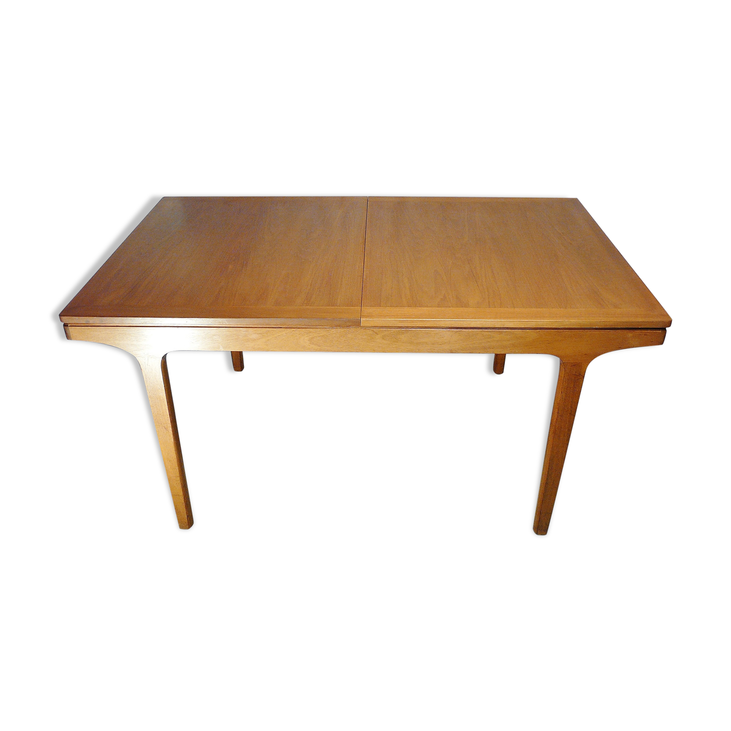 Scandinavian extendable rectangular table in blond teak