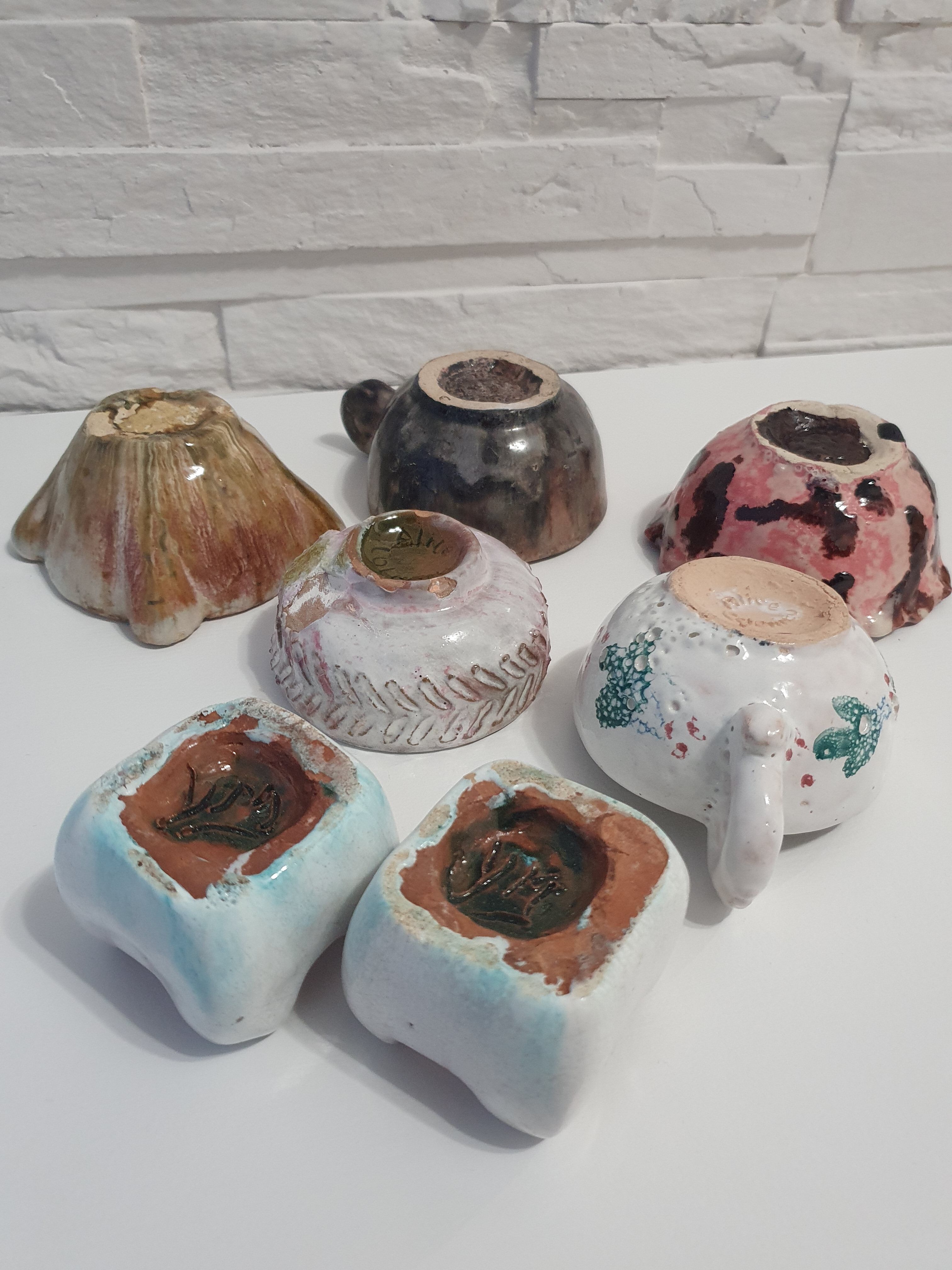 Ceramic lot signed Alice Colonieu