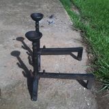 Pair of Small Fireplace Andirons with Bowls