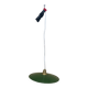 Vintage pendant light with green and white enamelled sheet metal lampshade and LED electricity