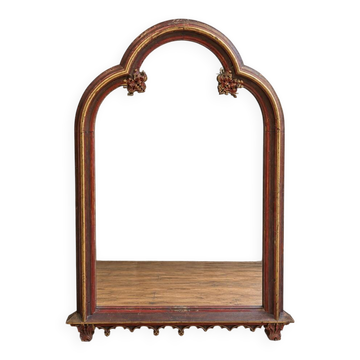 neogothic poly-lobed mirror in carved and gilded wood – 20th century