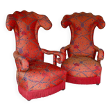A pair of large armchairs, France early 20th century.