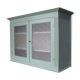 High wooden buffet painted two glass doors