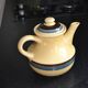 Vintage straw yellow Gien coffee maker, "Djerba" model