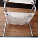 Set of 4 Cantilever Bahaus armchairs in off-white leather, chrome tubular base