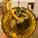 Golden brass chandelier and glass