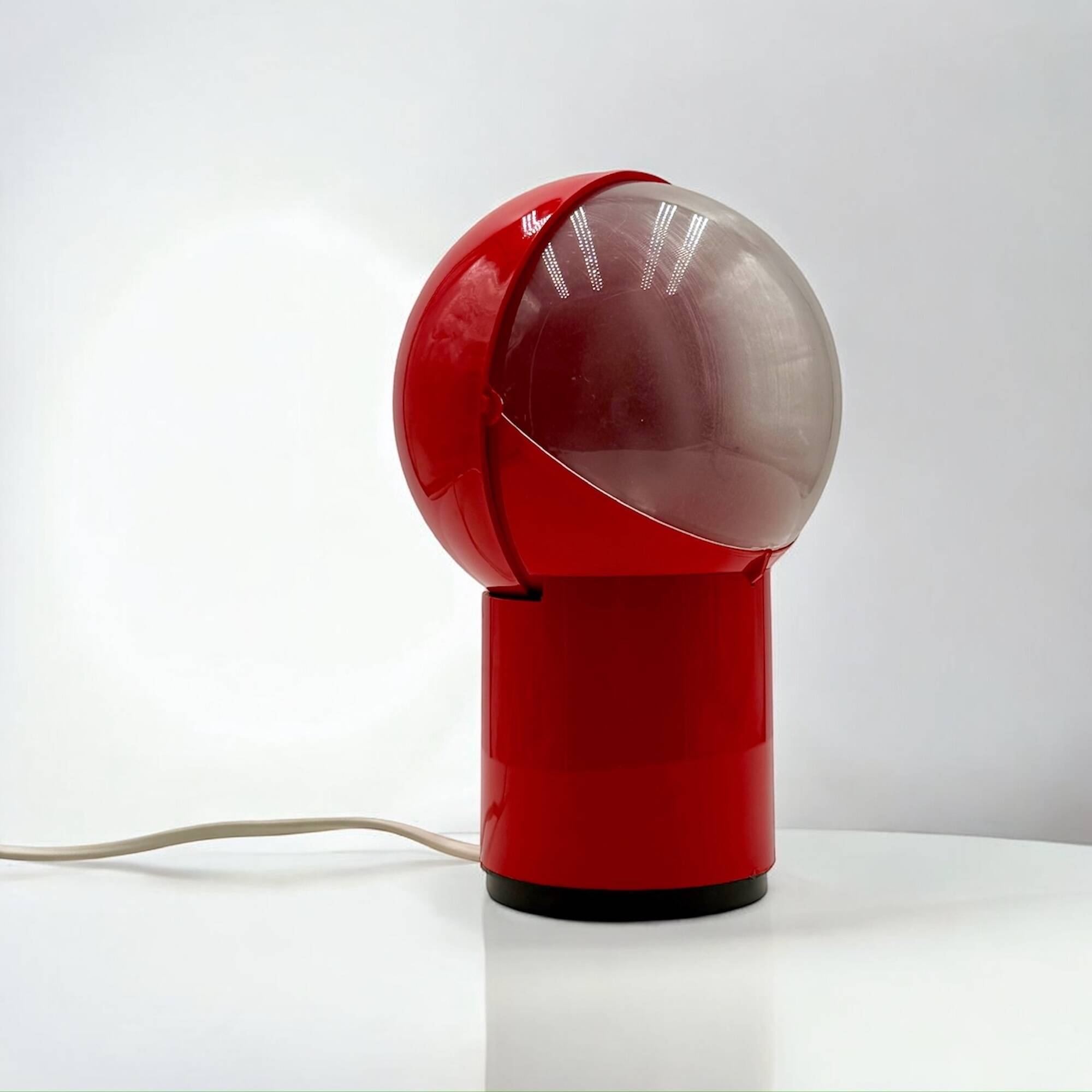 Lampe Space Age « Sfera Notte » Gagiplast, rouge vif, années 1970
