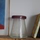 Vintage mauve neck blown glass bubble conical vase