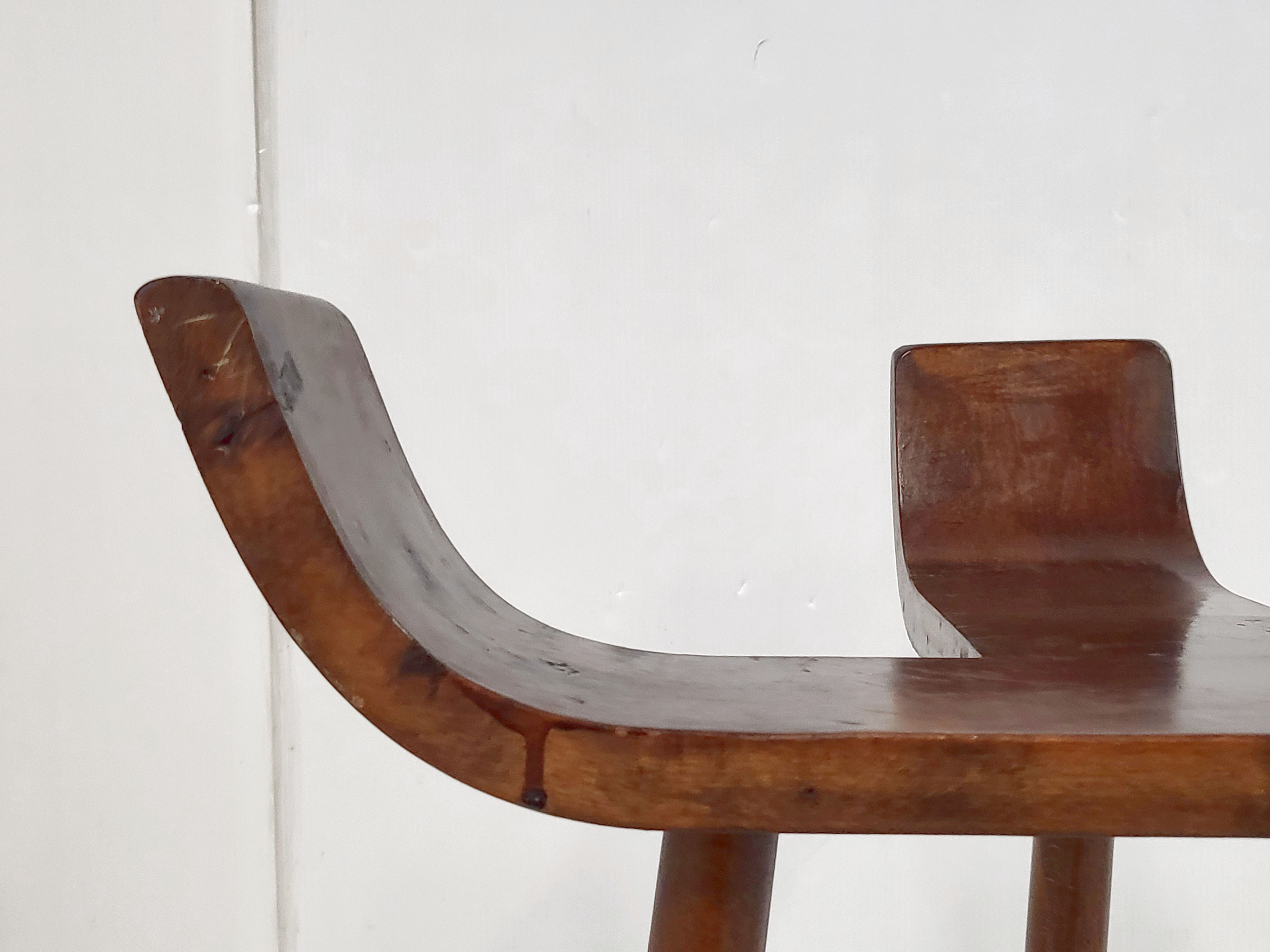 Brutalist tripod high stool 1960 vintage