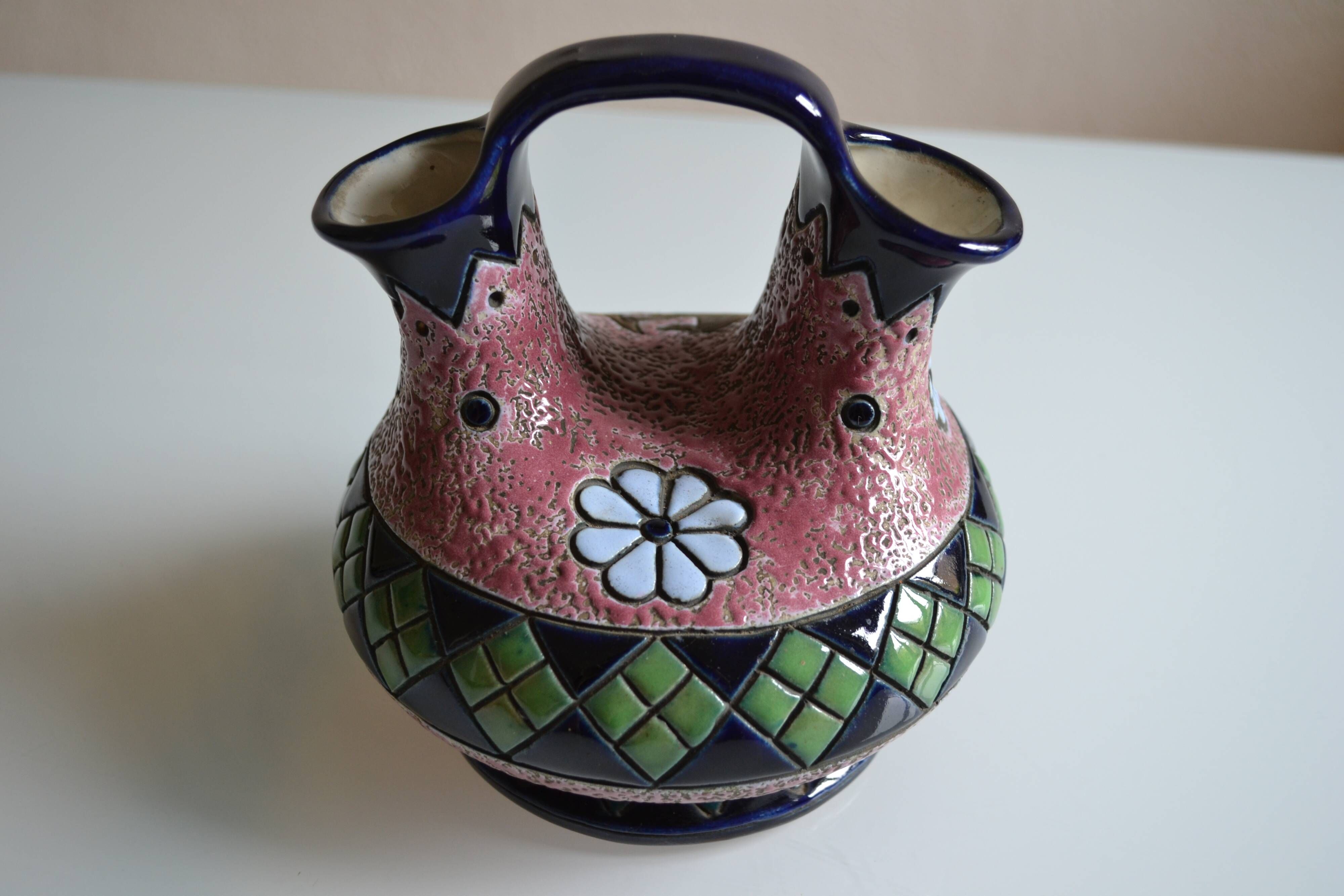 Art deco ceramic tulip vase Amphora Czechoslovakia