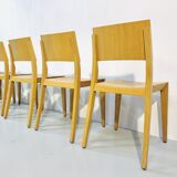 Vintage beech dining chairs, 1980s, set of 8