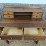 Wooden desk with turned feet