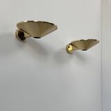 Paire d'appliques murales laiton massif, France, 1970