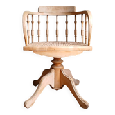 American "captain" office chair in oak & cane. Around 1900.