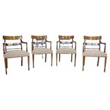 Vintage Oak Armchairs, 1940s, Set of 4