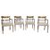 Fauteuils en chêne vintage, années 1940, ensemble de 4