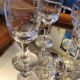 5 verres à vin en verre ciselé