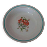 Hollow earthenware dish Saint Amand early twentieth floral decoration