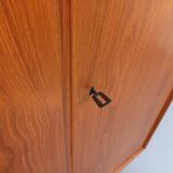 Vintage Scandinavian modernist wardrobe in teak and metal from the 1960s.