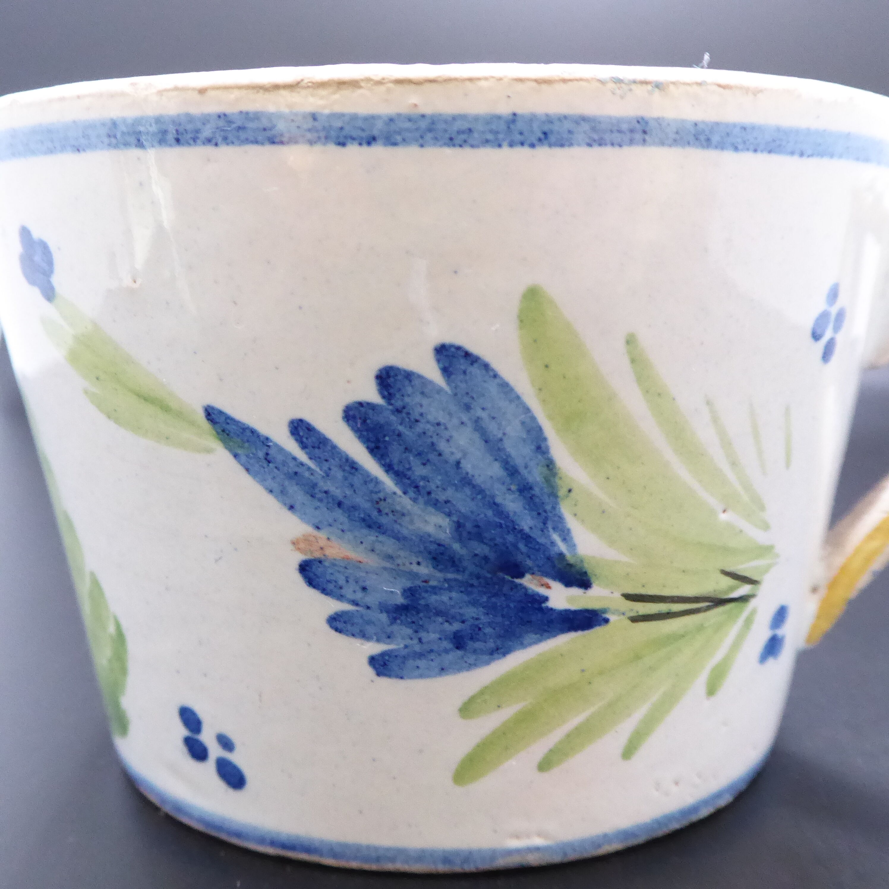 Quimper earthenware cup