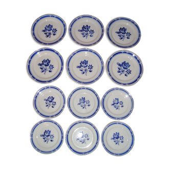 Table service 6 people faience Badonviller, 12 pieces