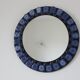 Blue ceramic round mirror 60 70s