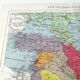 Carte vintage Asie occidentale 43x43cm de 1950