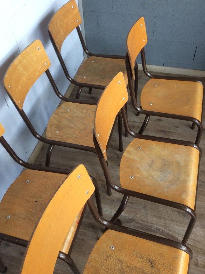 Chaises industrielles collectivités Mullca Delagrave tube & bois