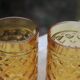 Set of 6 vintage Pernod amber glass glasses – H9 cm Ø7 cm – Bi collection