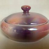 Oval box pink purple pearl iridescent 70s