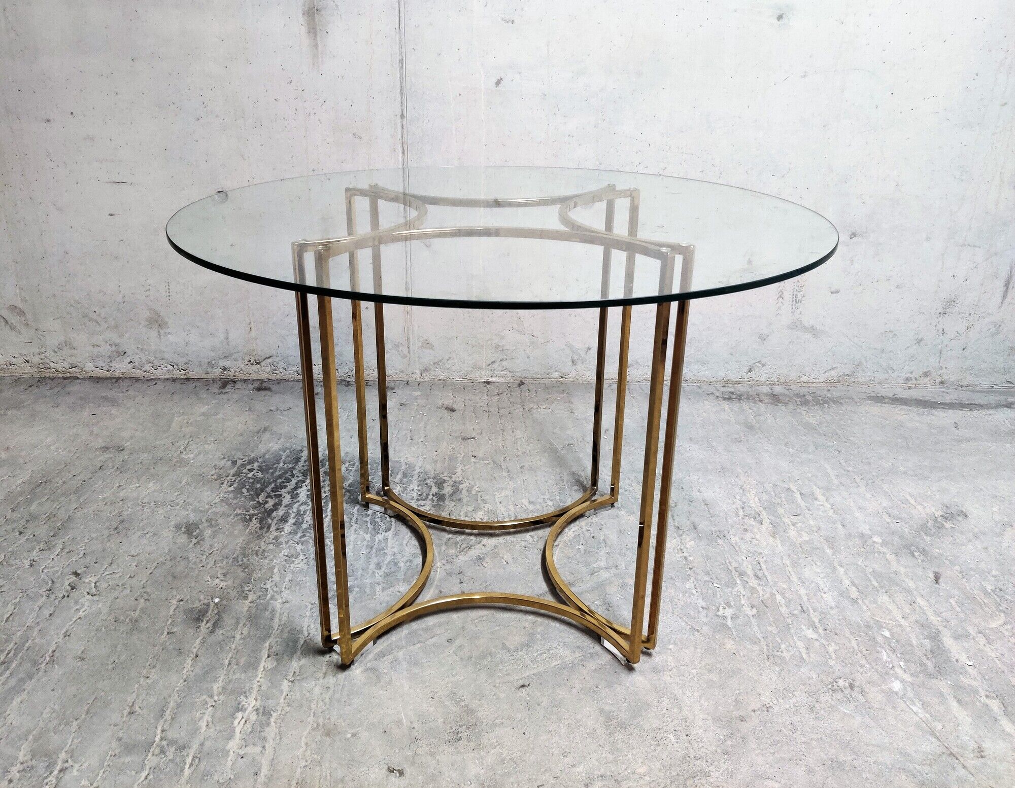 Vintage brass dining room set by Belgochrom, 1970s