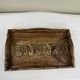 Vintage decorative wooden plateau – elephant frieze