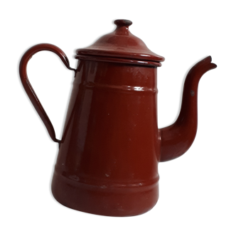 Cafetière émaillée marron