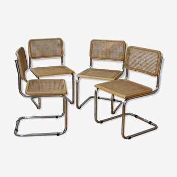 Ensemble de 4 chaises cesca de Marcel Breuer, années 1970