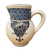 Ancien pichet en céramique blanche et bleue