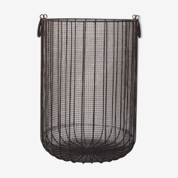 Black braided steel wire basket