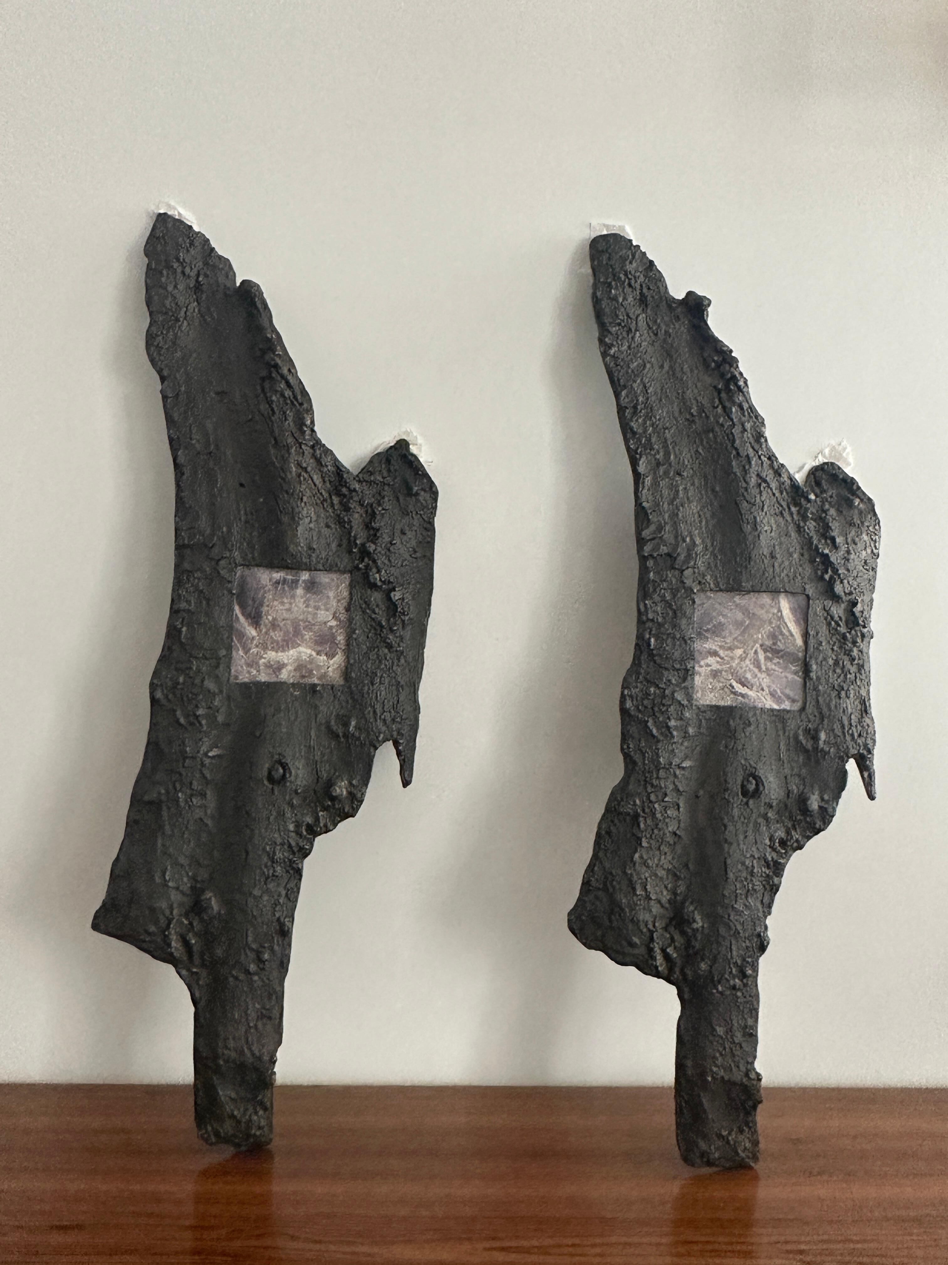 Wall Light Cast Bronze and Amethyst, France, 1970