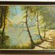 Landscape oil on wood framed C.Peyron