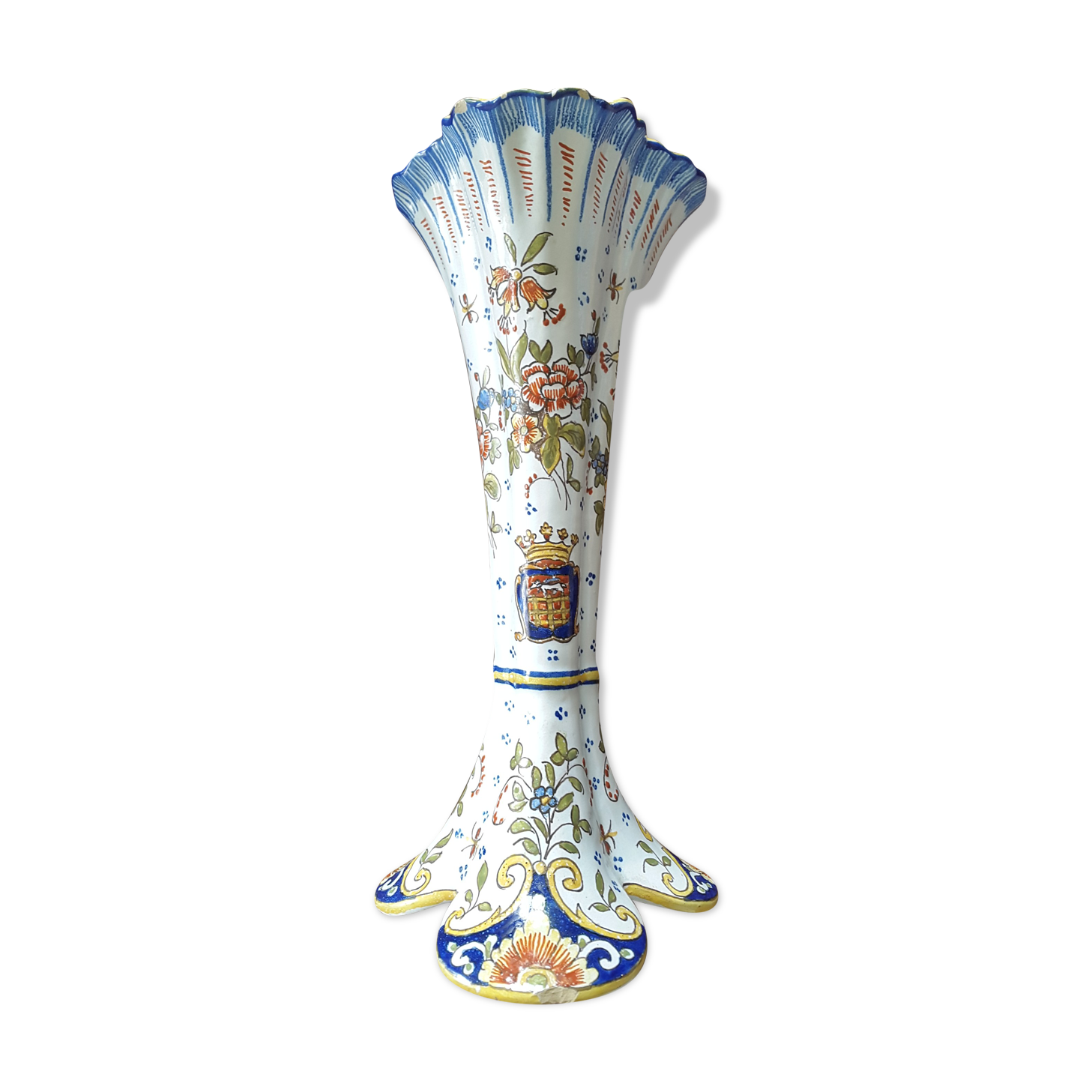 Desvres earthenware vase