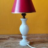 Ancien pied de lampe en marbre - lampe urne en pierre blanche