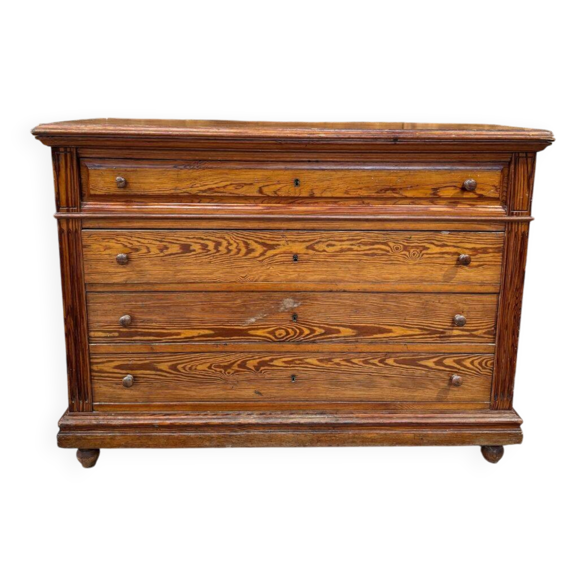 Commode en pitchpin massif