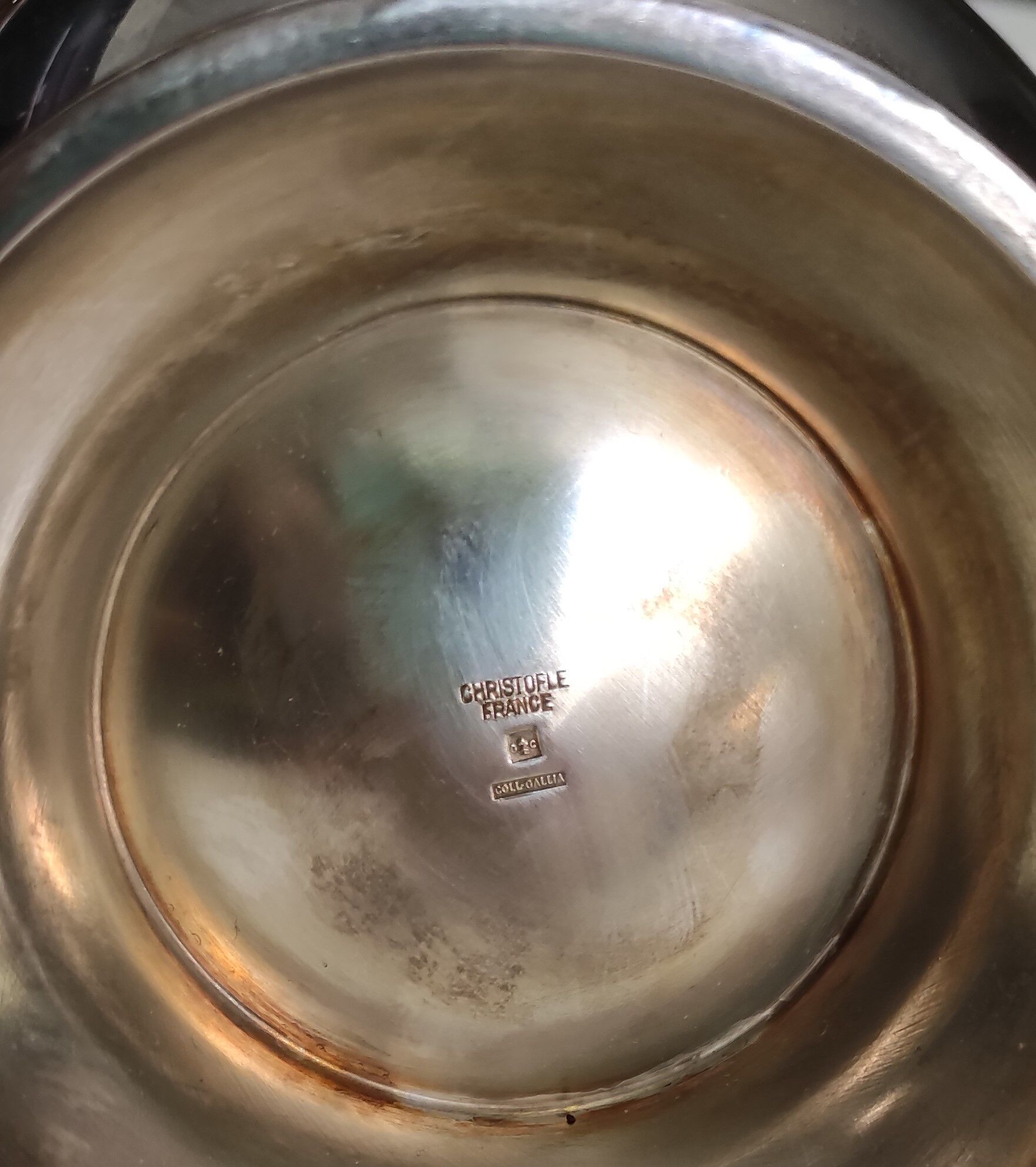 tea and coffee set 5 pieces in silver metal Gallia for Christofle model "Malmaison"