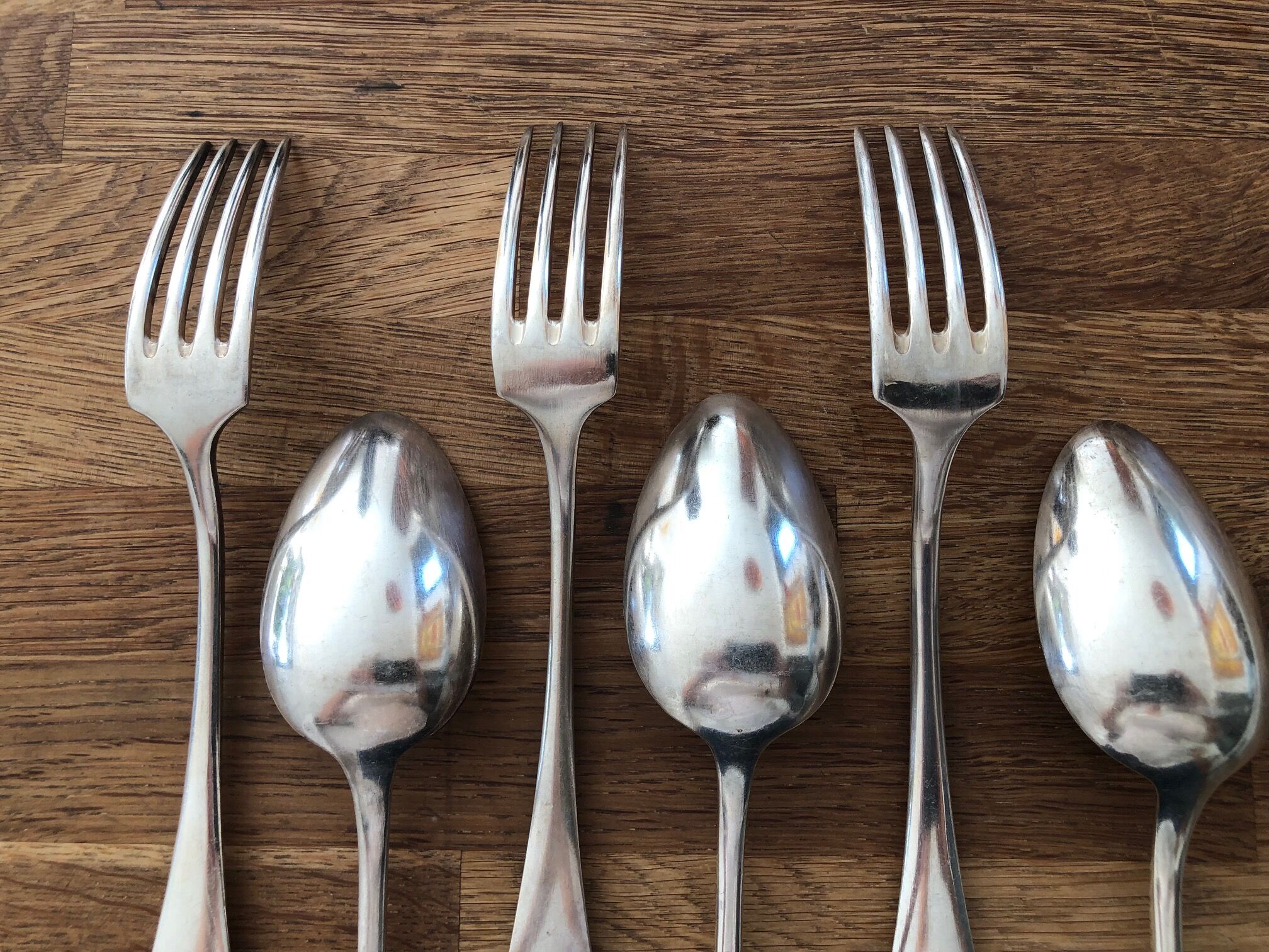 Series of 6 cutlery silver metal North Star