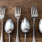 Series of 6 cutlery silver metal North Star